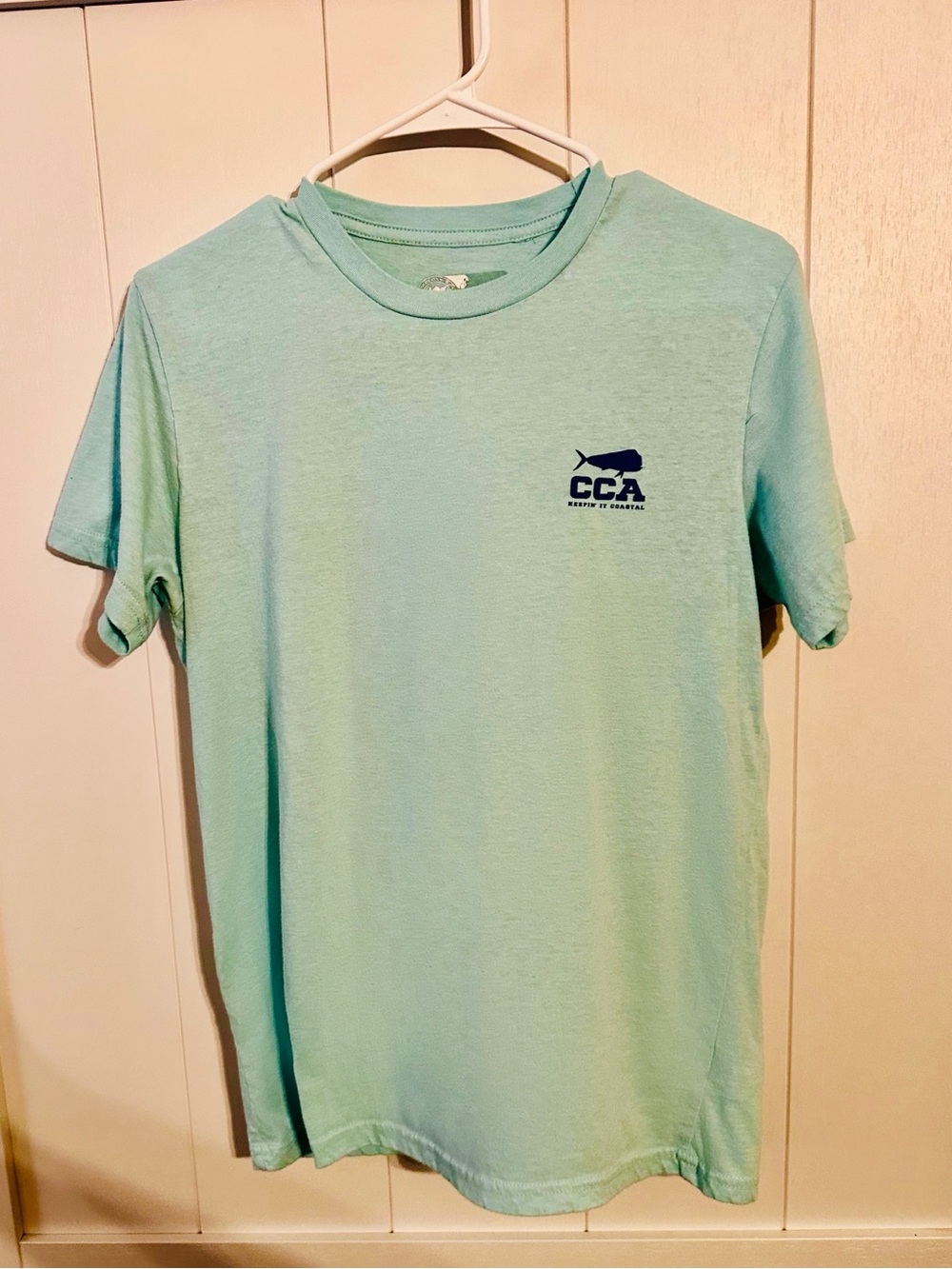 🔥5 for $25 CCA Keepin' It Coastal Mahi Mahi Graphic T-Shirt - Men's Medium Mint - Picture 2 of 3